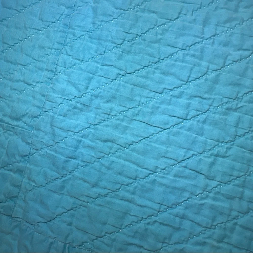 Vintage Handmade Cat Quilt Blanket Blue White 43x51 Hand Stitched Throw VTG